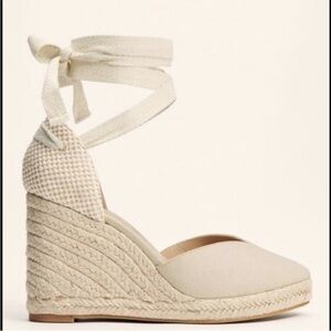 NIB Reformation Camilla Lace Up Wedge Espadrilles, Never Worn, Size 7.5